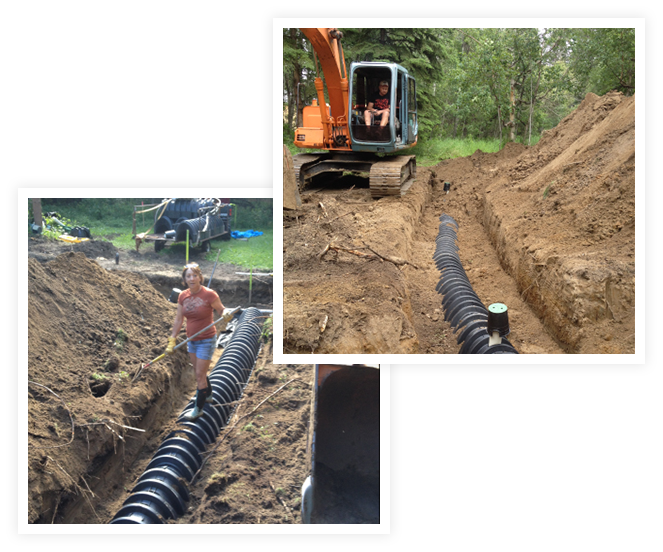 Workers Installing a Septic System